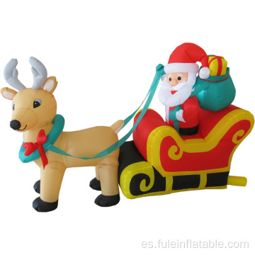 Trineo inflable de santa para decoración navideña